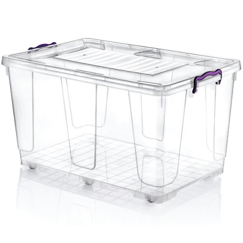 Kannellinen laatikko Multibox 80L pyörillä